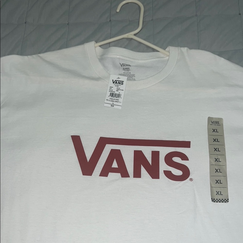 Vans Classic White Tee with Red Logo